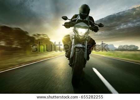 Motorbike on a country road