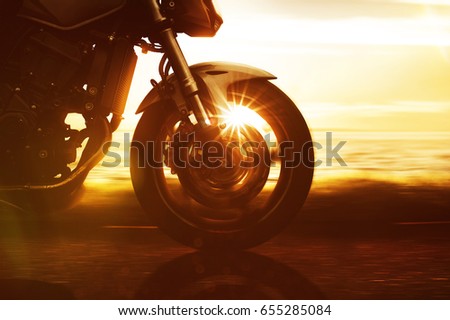 Motorbike on a coastal road