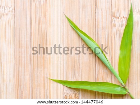 bamboo leaf on bamboo floor