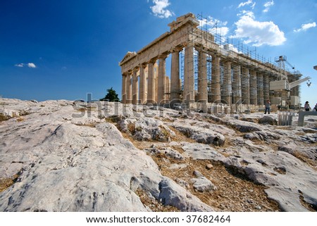 The Parthenon of the Acropolis in Athens, Greece