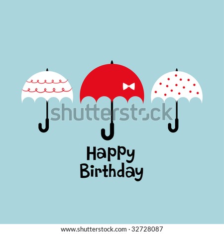 Umbrella Birthday Card Design Stock Vector 32728087 : S