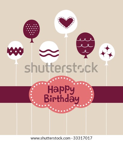 Balloon Birthday Card Design Stock Vector 33317017 : Sh