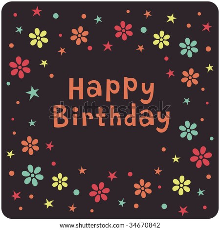 Vector Birthday Card Design - 34670842 : Shutterstock
