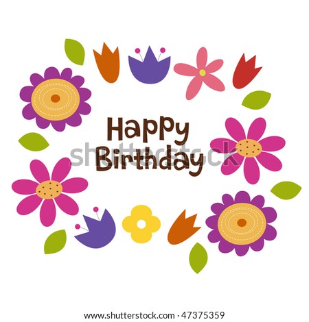 Flower Card on Flower Card Design Stock Vector 47375359   Shutterstock