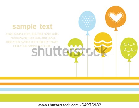 Balloon Birthday Card Design Stock Vector 54975982 : Sh