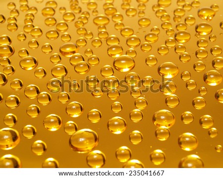 Gold water drops texture