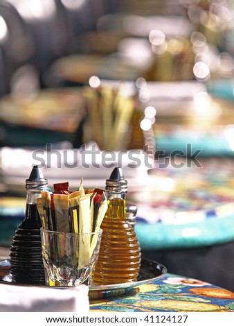 Background Picture of Flavoring on Restaurant Table