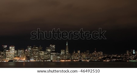 Super High Resolution Panorama Image of Night Scene in San Francisco