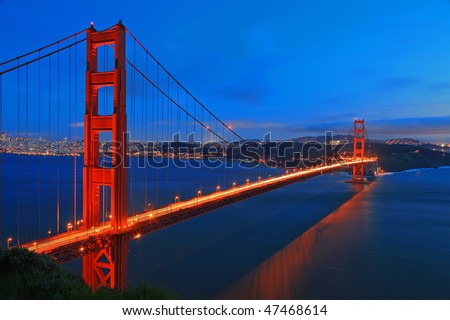 the golden gate bridge at night. tattoo Golden Gate Bridge at