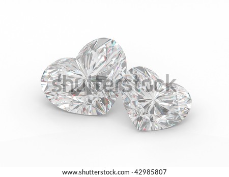 Two diamond hearts on a white background.