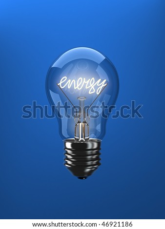 Energy word in the form of a filament in a light bulb.