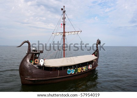 Viking ship on the sea