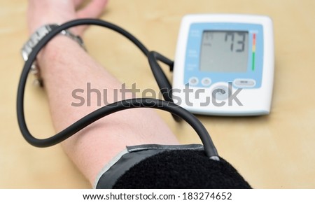 Instrument for measuring blood pressure on hand.