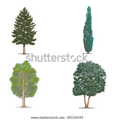 Forest Tree Stock Vector Illustration 30156544 : Shutterstock