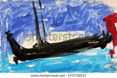 Ship on the waves