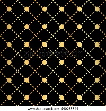 Image Golden seamless pattern. Modern stylish texture. Repeating geometric tiles with golden dotted rhombus. Rasterized copy