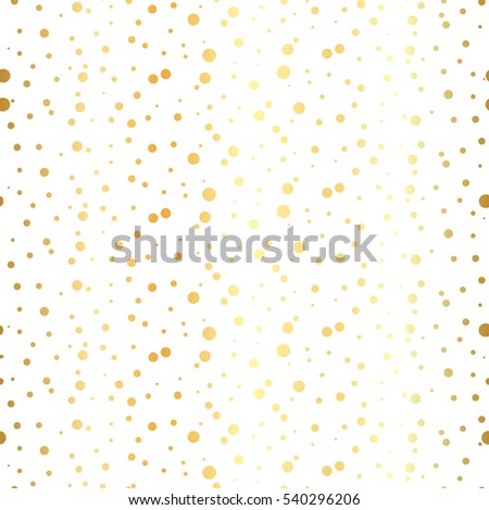 White and gold pattern. Abstract geometric modern background. Shiny backdrop. Texture of gold foil. Art deco style. Polka dots, confetti. Rasterized copy