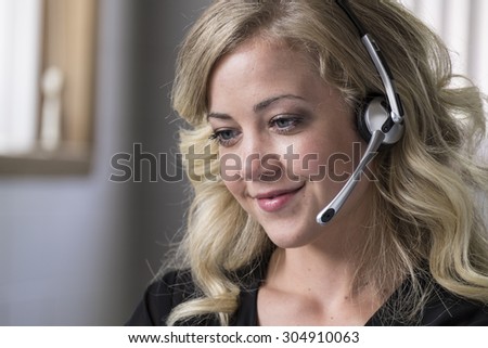 Portrait of a female telephone operator
