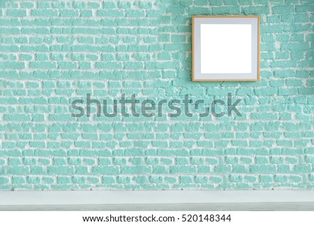 brick wall modern interior decoration empty room and large frame