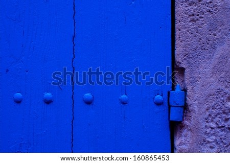 Blue painted oak planks