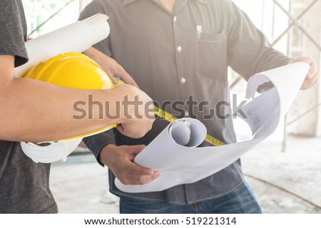 two business man construction site engineer