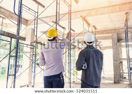 two business man construction site engineer