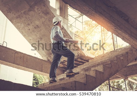 Architects, In construction site engineer.