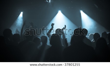 concert silhouette hands