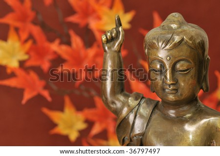Buddhist statue. A Buddhist statue is an image at the age of the child.