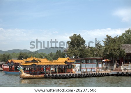 BEIJING, CHINA - JUNE 7: Summer Palace on June 7, 2014 in Beijing, China. Summer retreat of the emperors, now a UNESCO-listed World Heritage site.