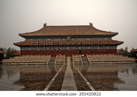 BEIJING, CHINA - JUNE 18: Worker\'s Palace on June 18, 2014, Beijing, China. Named Worker\'s palace by the Communists, before it was the emperor\'s premier place of worship.