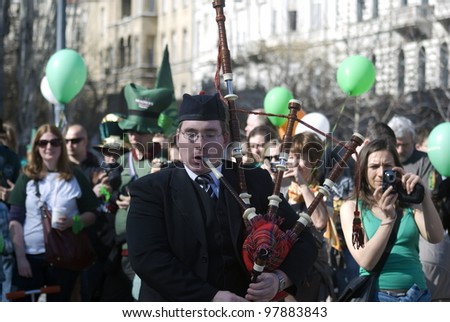 BUDAPEST, HUNGARY - MARCH 17 : St. Patrick Day at March 17, 2012 in Budapest, Hungary. The Irish community in Budapest had a festival to celebrate their saint, St. Patrick.