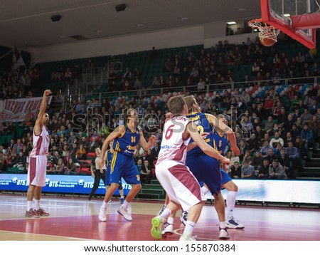 SAMARA, RUSSIA - DECEMBER 17: Chester Simmons of BC Krasnye Krylia scored a goal from the free throw line in a game against BC Khimki on December 17, 2012 in Samara, Russia.