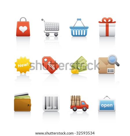 Shopping Icon set for multiple applications In Adobe Illustrator EPS 8 Shopping Icon set for multiple applications In Adobe Illustrator EPS 8