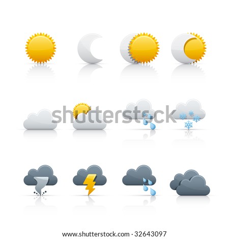 Weather Icon Set for multiple application in Adobe Illustrator EPS 8.