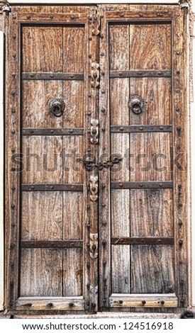 Old wooden door. Rajasthan, India
