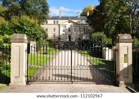 Gate and Driveway of a Georgian Era English Country Mansion