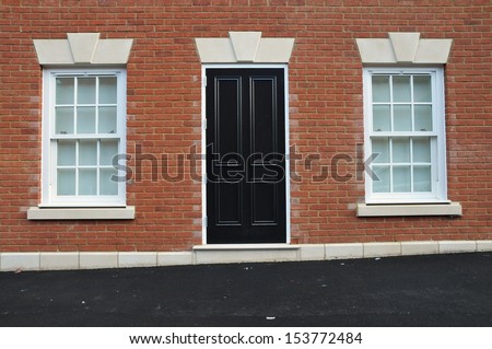 Exterior and Doorway of an English Red Brick Town House