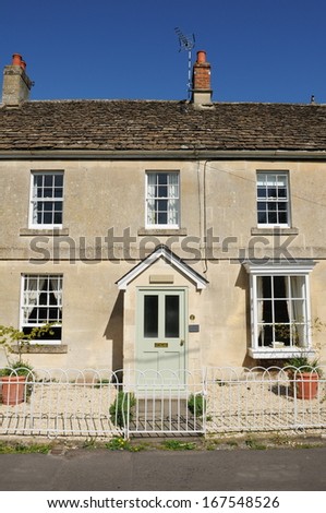Exterior and Entrance of a Georgian Era English Country Cottage