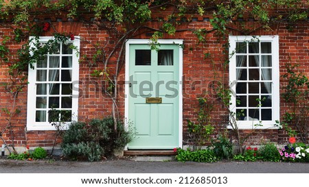 Exterior and Front Door of a Beautiful Old House