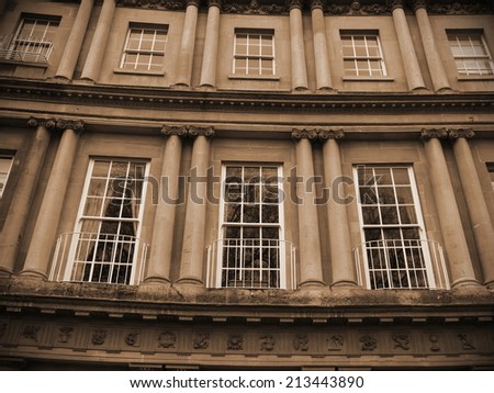 Exterior Detail of Georgian Era Architecture Seen in Bath England
