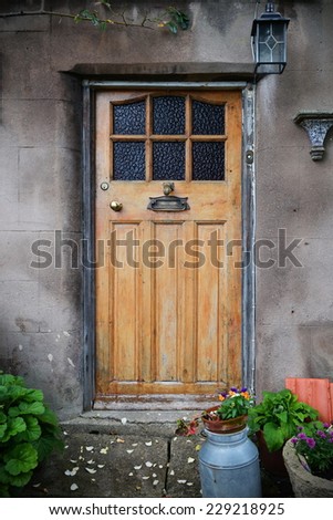 Front Door of a Beautiful Old English Cottage