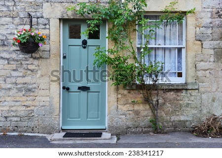 Exterior View of a Beautiful Old English Stone Cottage