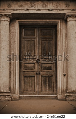 Large Oak Door of an Old House