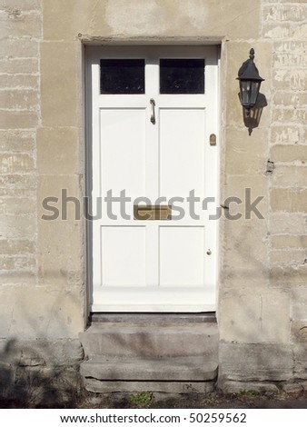 White Front Door of a Georgian Era Town House