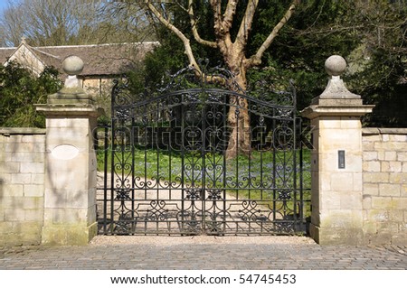 Entrance Gates and Driveway of a Stately Home