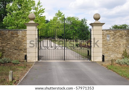 Gates and Driveway of a Country Estate