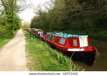 Narrow Boat on the Kennet and Avon Canal Near Bath in Somerset England