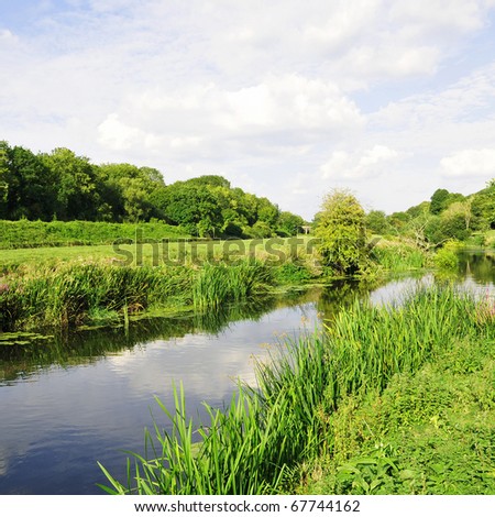 View of the River Avon near Bath in Somerset England