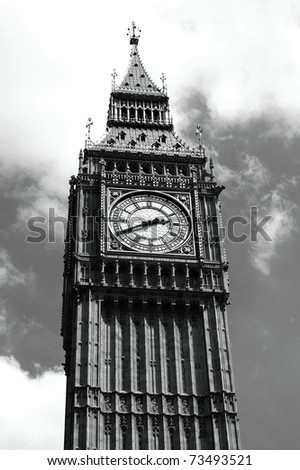 Big Ben - Clock Tower of the UK Houses of Parliament and a World Famous London Landmark